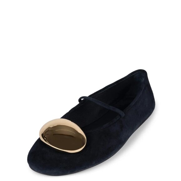 Jeffrey Campbell Shoes - Jeffrey Campbell Ornament Ballet Flats Navy Suede